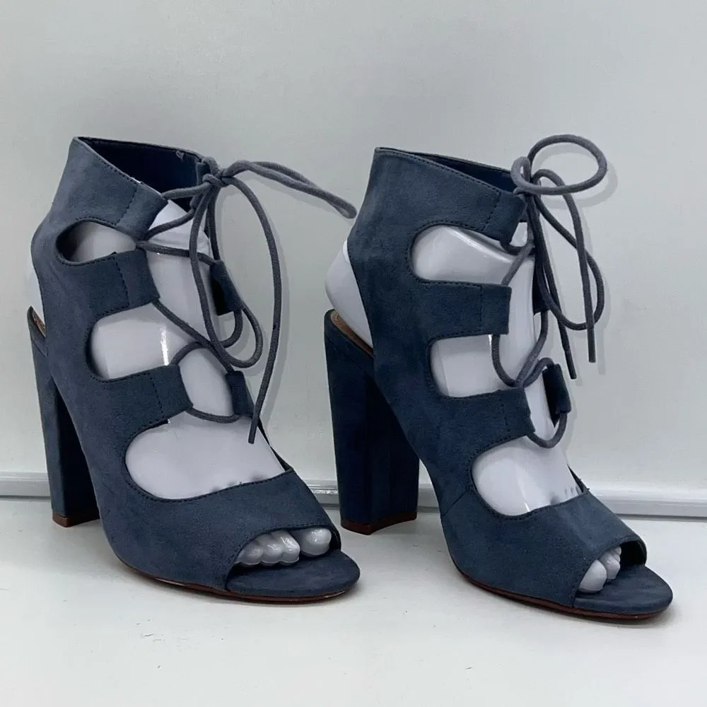 JustFab Lizette Strappy Chunky Heel Sandals